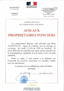 Avis aux proprietaires fonciers